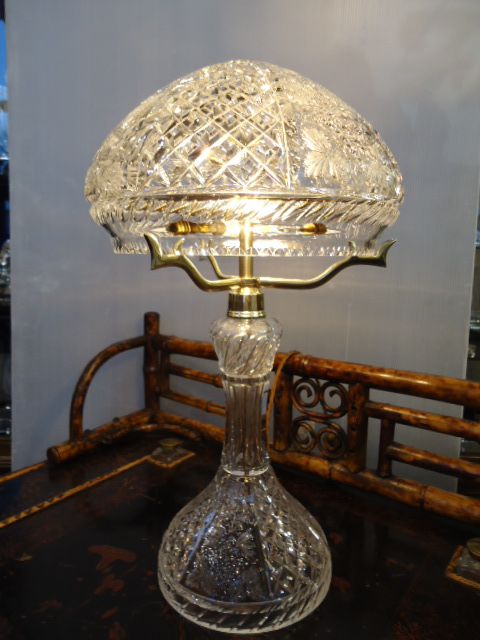 Cut Glass Lamp & Shade
