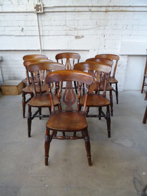 8 Quality Fiddle Back Kitchen Chairs