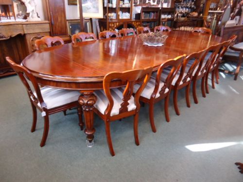 Large Round Ended Mahogany Wind Out Dining Table