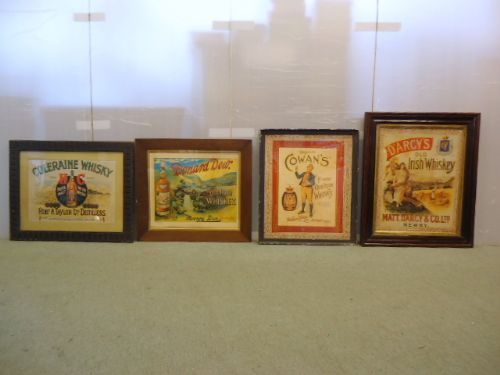 4 Original Irish Whisky Advertising Posters
