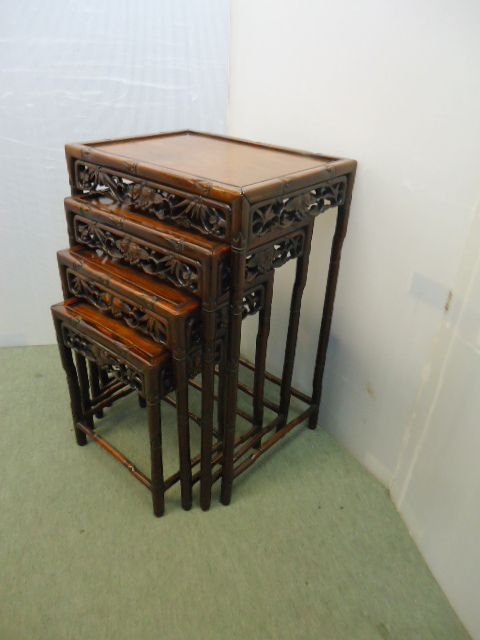 Quality Set of 4 Hardwood Nest of Tables