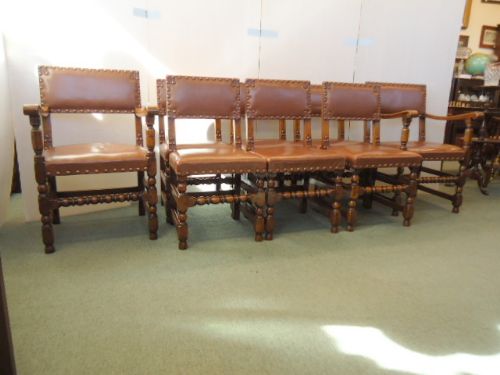 Set of 8 Heavy Quality Oak Chairs