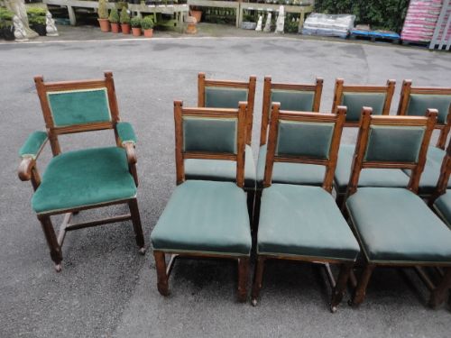 fig 1. Set Of 12 Oak Pugin Style Chairs