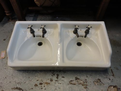 Double Pottery Pair of Basins