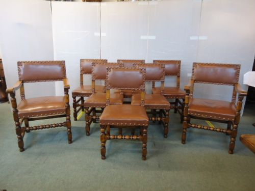 Set of 8 Heavy Quality Oak Chairs