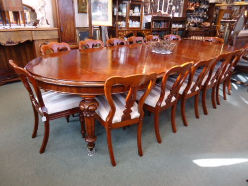 Large Round Ended Mahogany Wind Out Dining Table