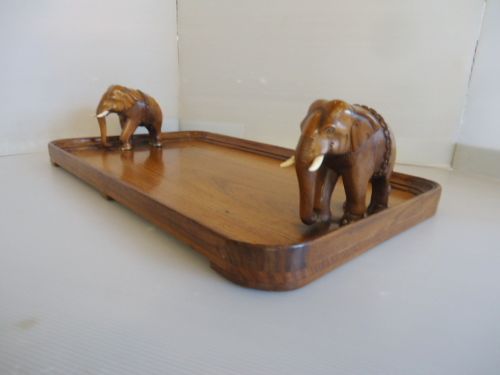 Rare Elephant Handled Tray