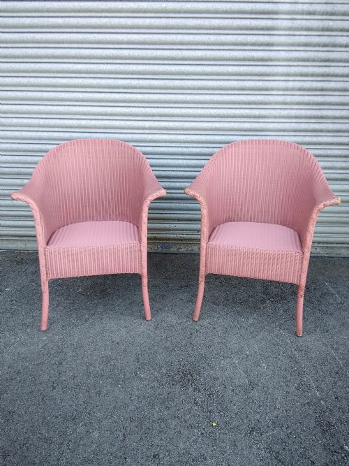 Pair of Large Wing Lusty Lloyd Loom Chairs