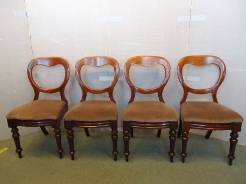 Set of 4 Victorian Balloon Back Chairs