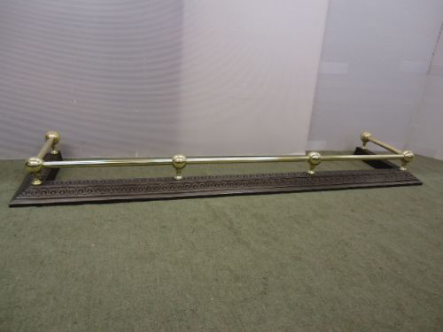Extra Long Victorian Cast Iron & Brass Fender