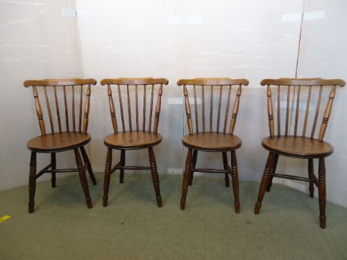 Set of 4 Round Seated Victorian Kitchen Chairs