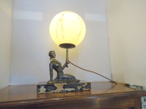 Art Deco Lamp & Shade.