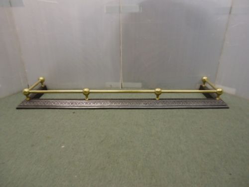 Extra Long Victorian Cast Iron & Brass Fender