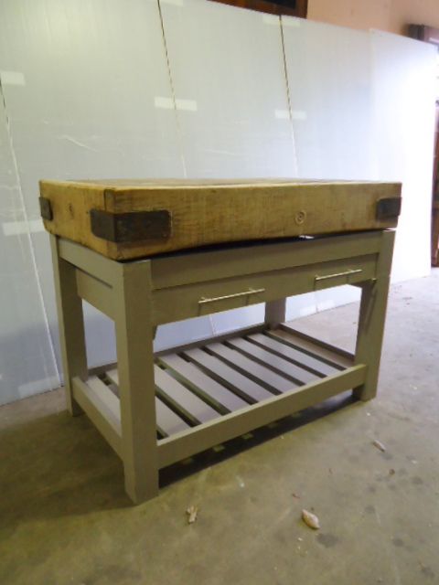Butchers Block on Stand