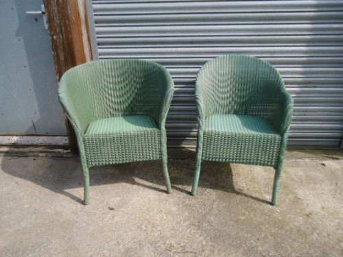 2 Green Lusty Lloyd Loom Chairs