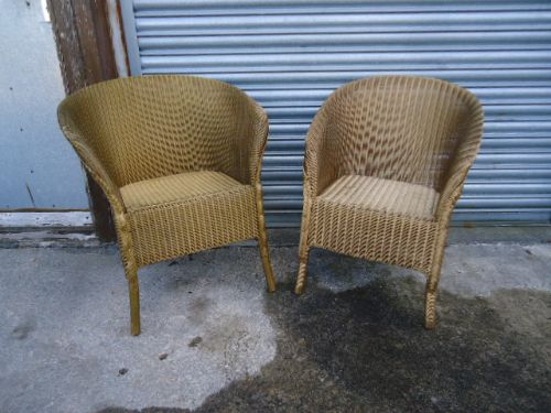 2 Gold  Lloyd Loom Chairs