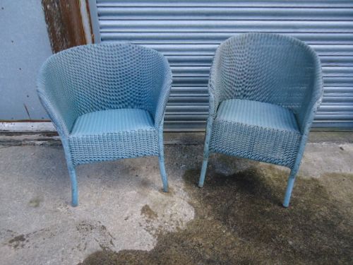 2 Blue Lloyd Loom Chairs