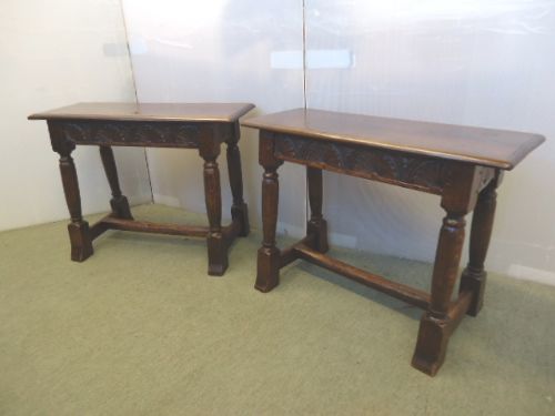 Pair of Carved Joint Stools