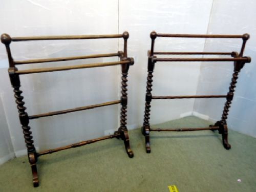 Pair of Mahogany Towel Rails