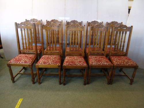 Set of 10 Oak Chairs