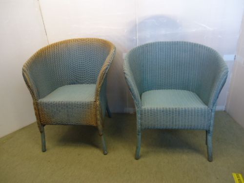 2 Blue Lloyd Loom Chairs