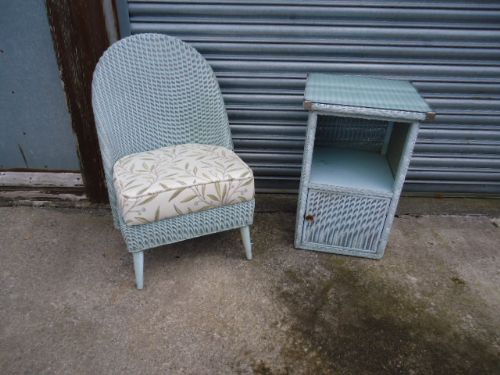 2 Pieces of Pale Blue Lloyd Loom
