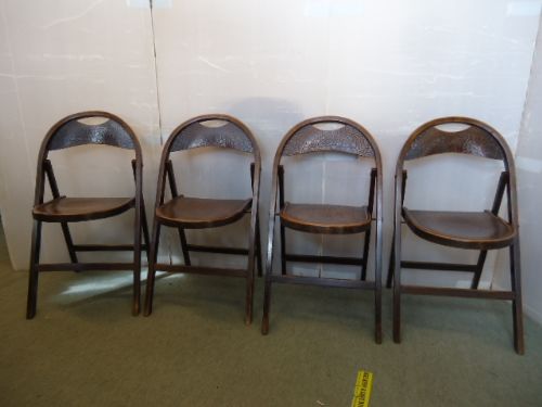 Set of 4 Folding Bentwood Chairs