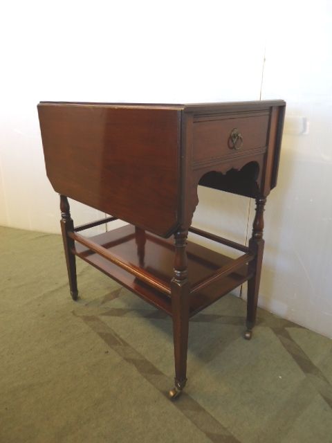 Mahogany Drop Leaf Trolley