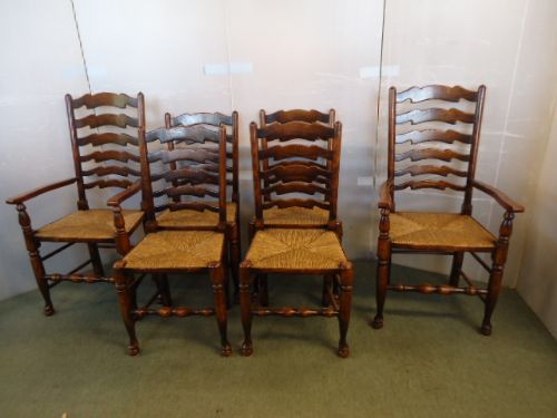 Set of 6 Ladder Back Chairs