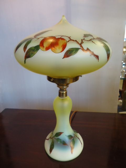 Vaseline Glass Lamp & Shade