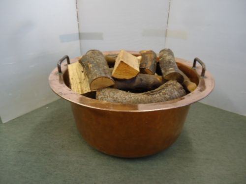 Large Copper Log Bin