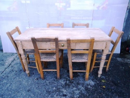 Pine Table & 6 Chairs
