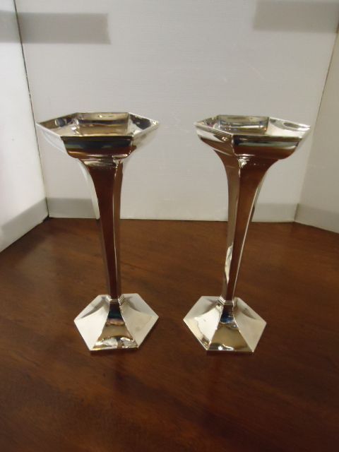 Pair of Solid Silver Vases