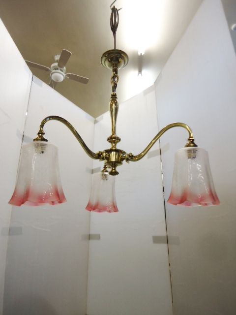 Brass Light Fitting & Shades