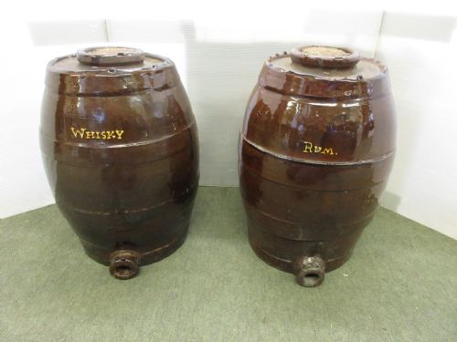 Pair of Treacle Glazed Sprit Barrels