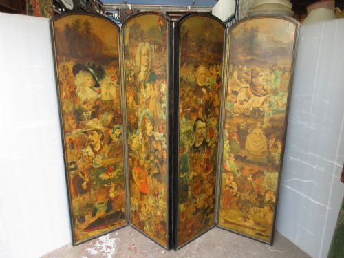 4 Fold Decoupage  Screen