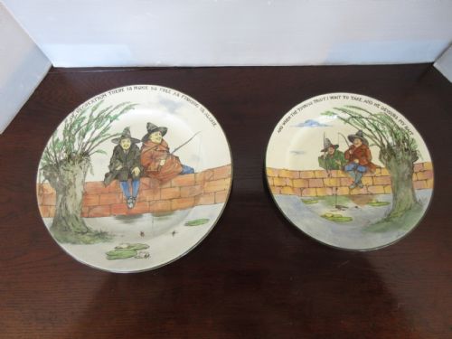 2 Doulton Jolly Fisherman Plates
