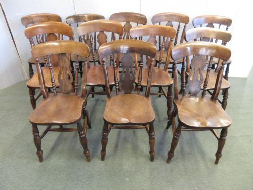 12 Fiddle Back Kitchen Chairs