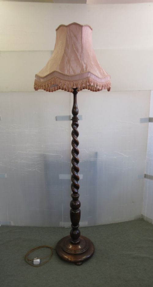 Oak Barley Twist Standard Lamp