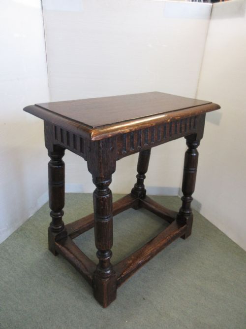 Heavy Quality Oak Joint Stool.