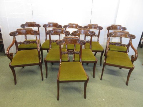Superb Set of 10 Regency Chairs