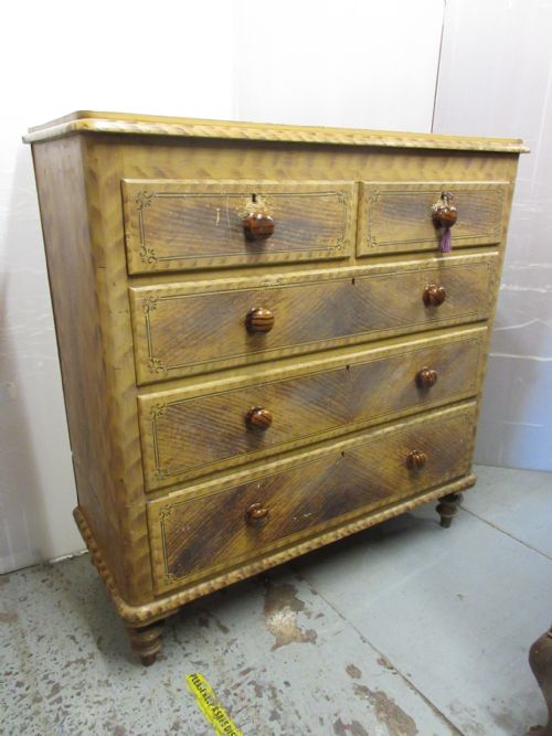 Decorated Pine Chest of Drawers