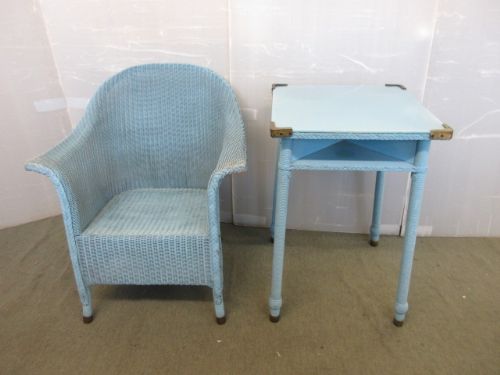 Large Lloyd Loom Chair & Table