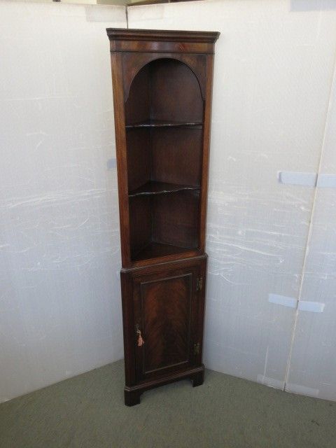 Slim Mahogany Corner Cupboard