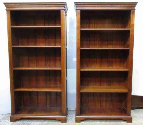 Pair of Tall Oak Bookshelves