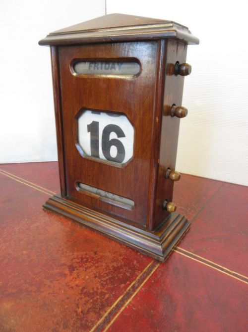 Large Mahogany Desk Calendar