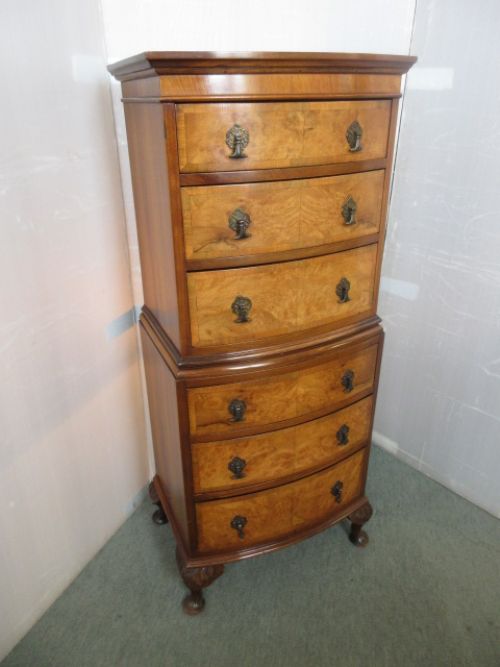 Tall Walnut Chest of Drawers