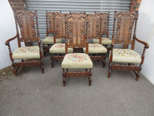 Superb Set 8 Oak Chairs