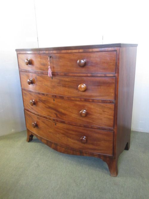 Bow Front Mahogany Chest of Drawers