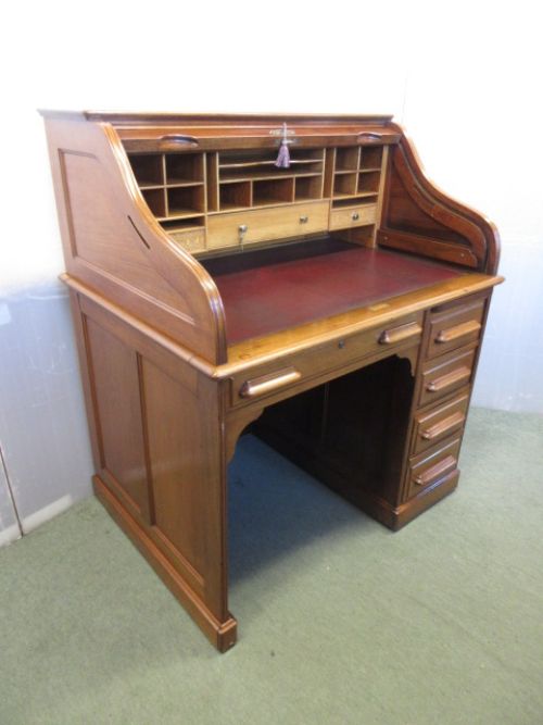 Shannon Walnut Roll Top Desk